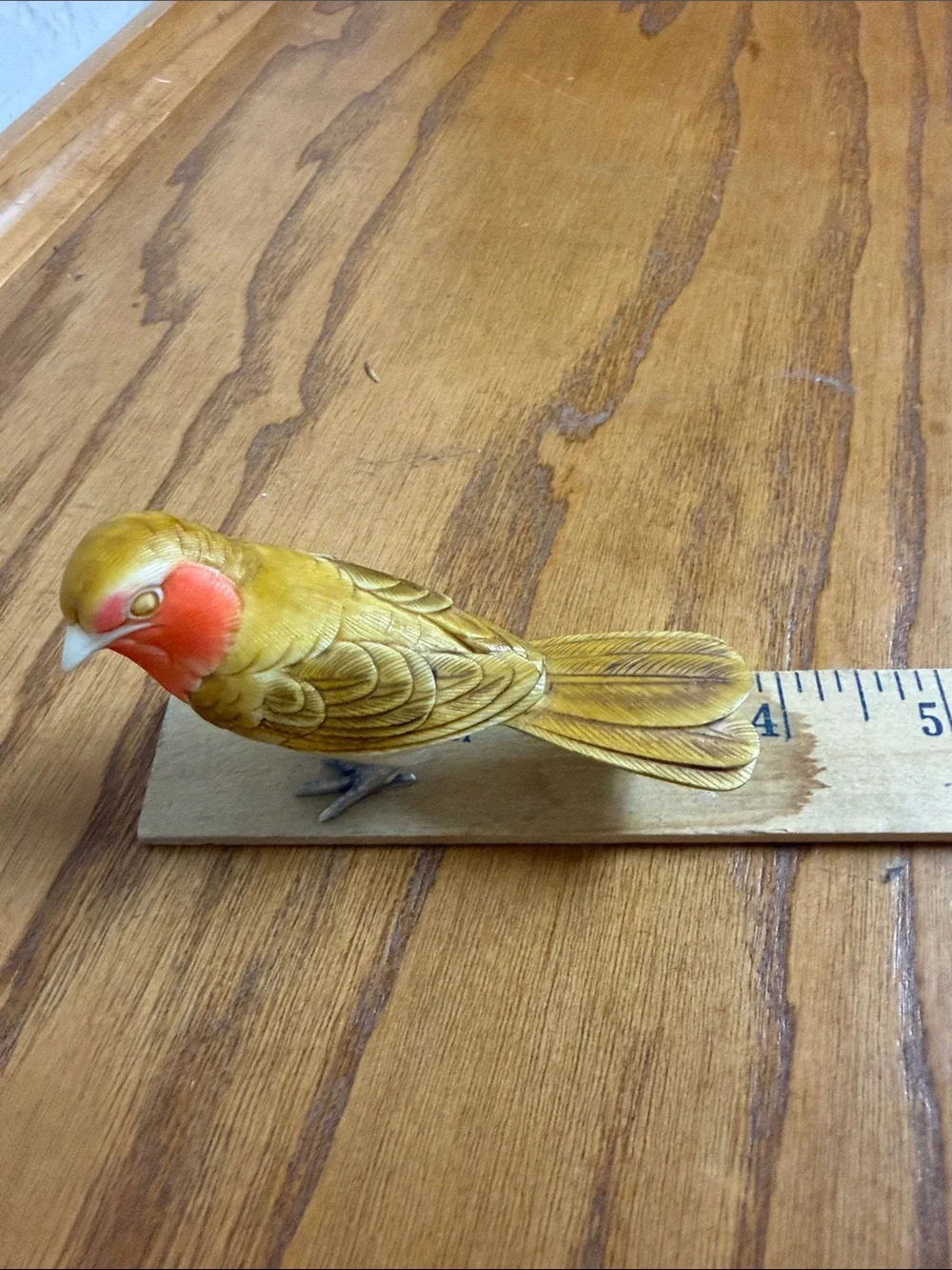 1950’s Japanese sculpted & Hand Painted Decorative Yellow and Red Bird Figurine